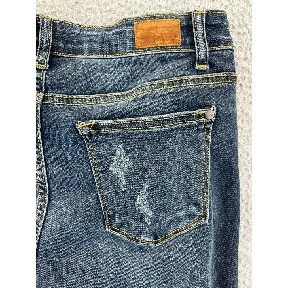 Judy Blue Distressed Dark Wash Mid Rise Slim Fit Jeans | Women's‎ Size 9/29